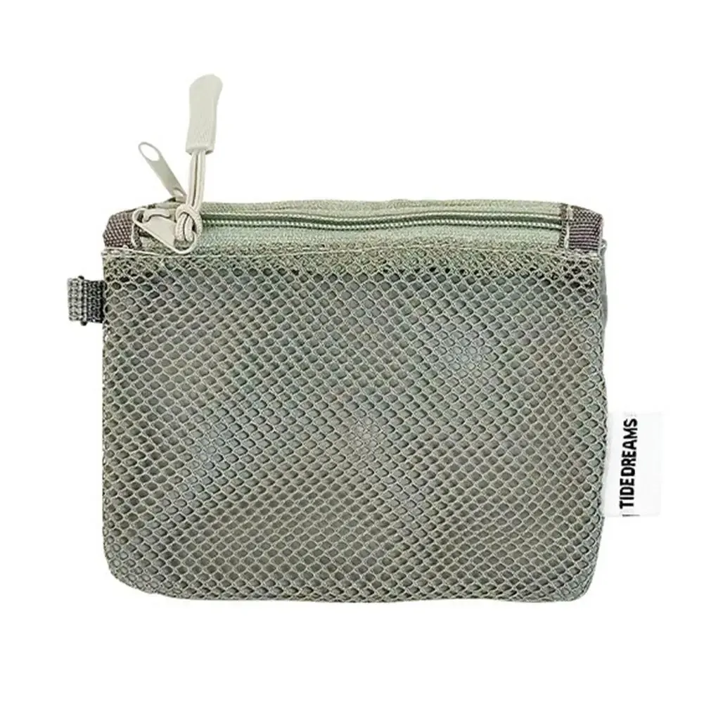sacs de rangement en maille double couche, trousse de maquillage portable de voyage avec fermeture éclair, mini organisateur de cosmétiques et articles de toilette, sac simple pour papeterie