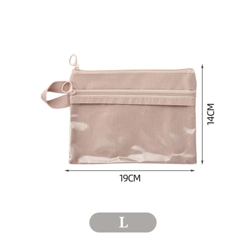 sac de rangement transparent simple, portable de voyage, étanche, double couche, pochette de toilette à fermeture éclair, câble de données, carte de bijoux, maquillage