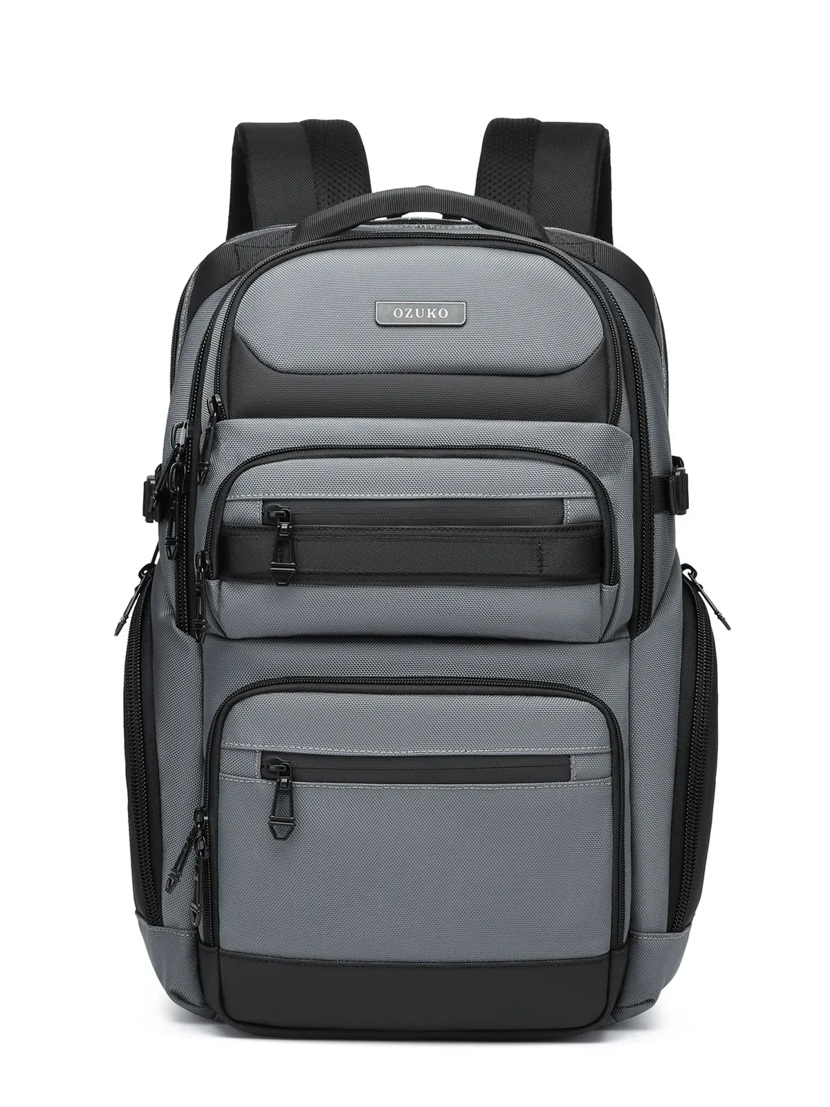 ozuko noir gris hommes sac à dos grande capacité 15.6 pouces sacs à dos d'ordinateur portable homme sac à main sac à dos en plein air sac à dos cartable