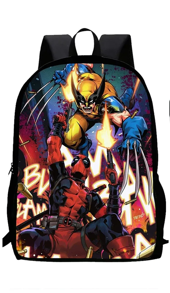classique populaire d-deadpool w-wolverine imprimer 1/3 pièces/ensemble étudiant sacs d'école sac à dos pour ordinateur portable sac à dos avec sac à déjeuner porte-crayon