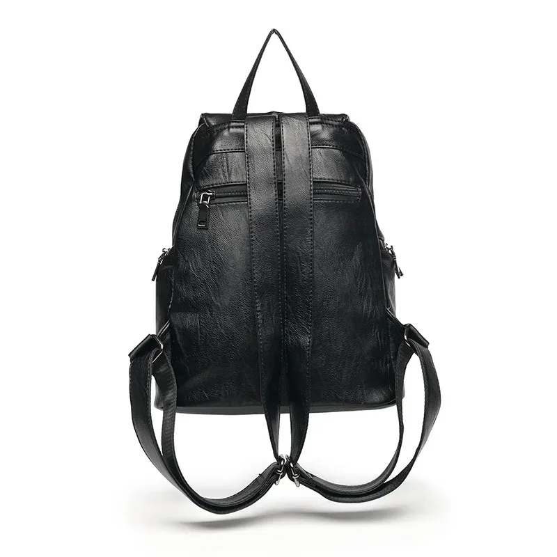 sacs à dos noirs pour femmes en cuir véritable haute capacité sac à dos étanche à la mode femmes sacs d'école fille voyage sacs d'école