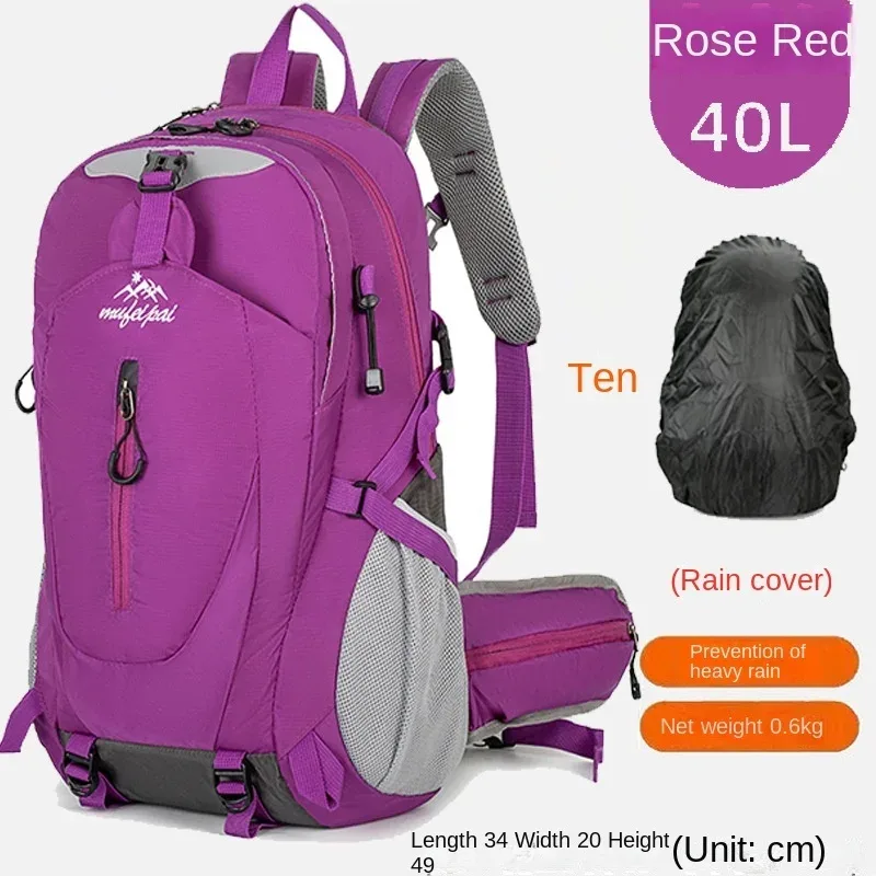 extra large taille 40l sports de plein air alpinisme sac hommes et femmes couple sac à dos décontracté hydrofuge double sacs à bandoulière