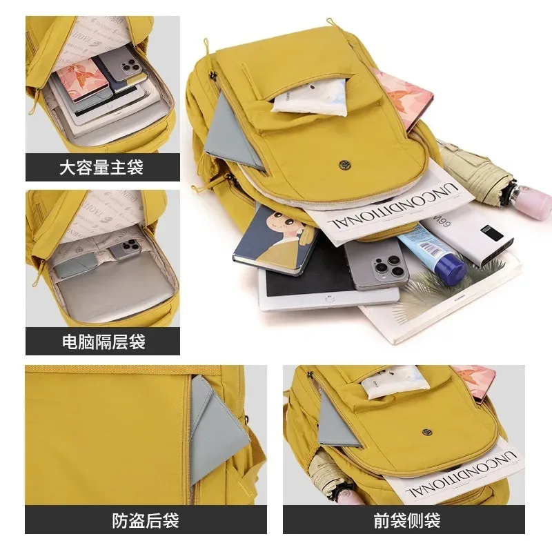 nesitu léger a4 grande capacité noir gris bleu rose vert jaune 14 pouces ordinateur portable hommes femmes voyage sac à dos sac d'école m394