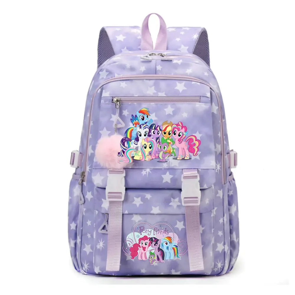 sac à dos d'étudiant imprimé my little pony, cartable de grande capacité pour adolescents, sac à dos de voyage pour ordinateur portable pour femmes