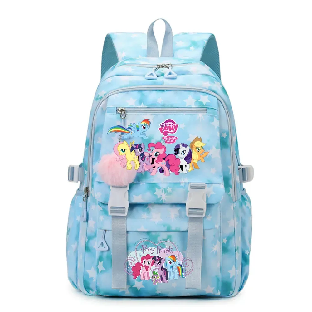 sac à dos d'étudiant imprimé my little pony, cartable de grande capacité pour adolescents, sac à dos de voyage pour ordinateur portable pour femmes