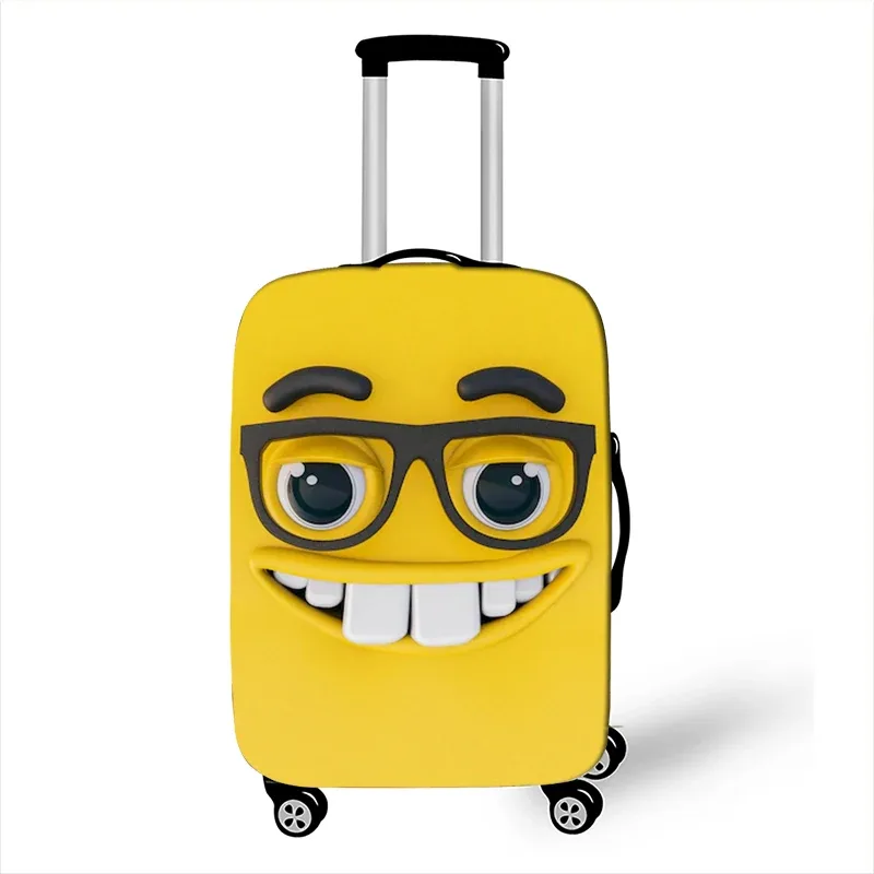 housse de bagage avec impression d'expression drôle, gaine de protection pour valise de voyage, étuis anti-poussière élastiques adaptés aux accessoires de bagages de 18 à 32 pouces