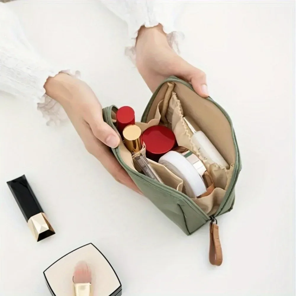 nouveau sac à cosmétiques portable pour femmes, sacs de maquillage de couleur unie, pochette pour pièces de monnaie, trousse de toilette, étui de rangement de maquillage étanche, sacs de rangement