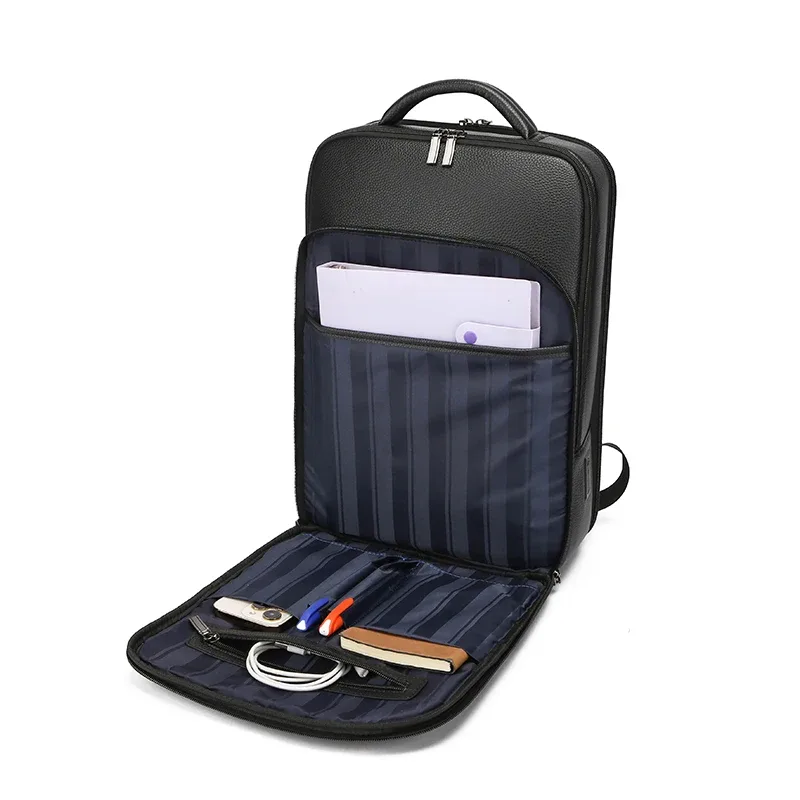 sac à dos d'affaires résistant à l'usure pour hommes, sac d'ordinateur avec chargeur usb de 15.6 pouces, sac à dos de banlieue simple de grande capacité