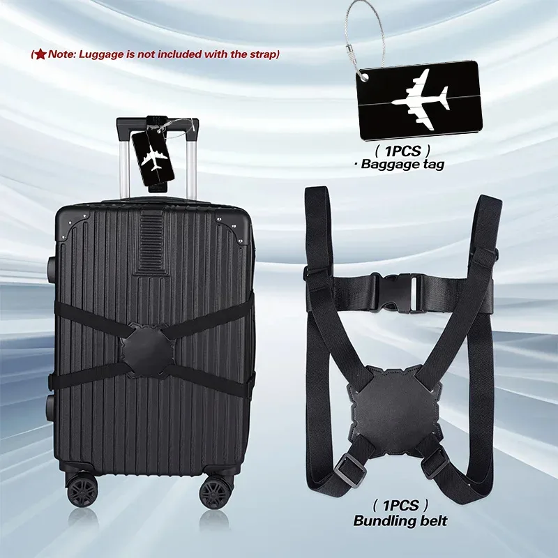 ensemble de sangles de bagages multicolores + ensemble d'étiquettes de bagages à motif avion : sangles élastiques pour renforcer les valises/sacs à dos et protection anti-ouverture + étiquettes d'identification de bagages pour une identification facile lors de la check-in. convient pour la formalité d'enregistrement à l'aéroport, les voyages longue distance, la rentrée scolaire des étudiants, les voyages d'affaires, etc. un incontournable pour les passionnés de voyage, les navetteurs et les étudiants internationaux pour réduire la charge des bagages (la sangle peut être extensible jusqu'à 240 cm + haute élasticité pour s'adapter à différents types de bagages)