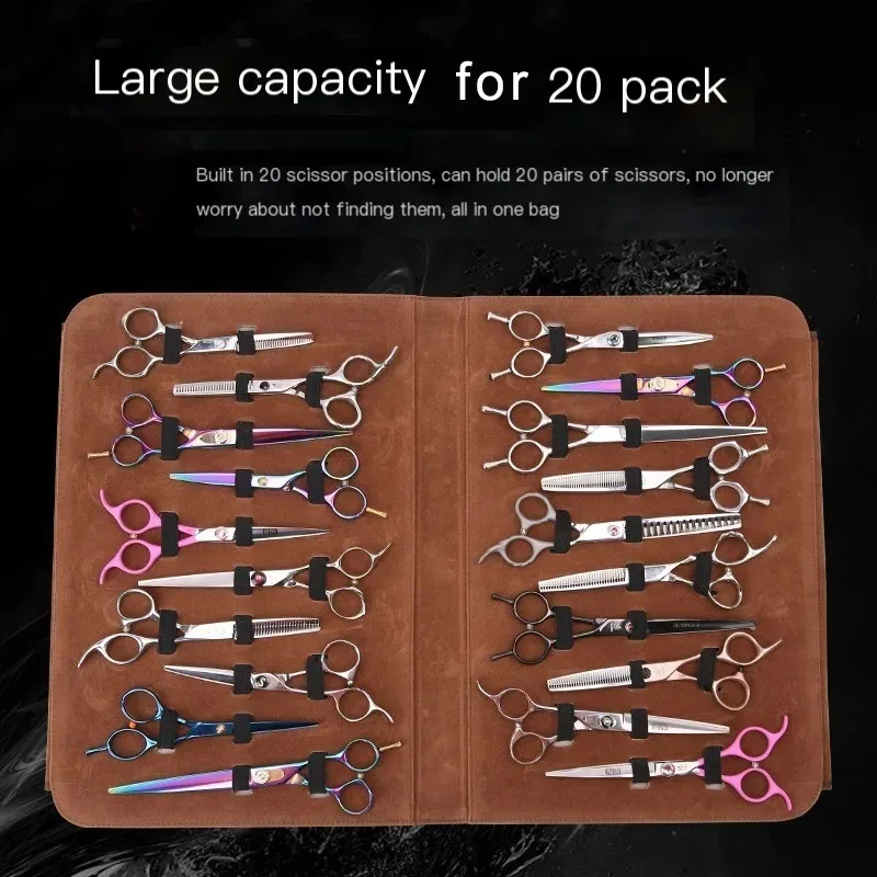 organisateur de ciseaux professionnel pour coiffeurs et toilettes pour animaux de compagnie – sac à outils portable multi-poches