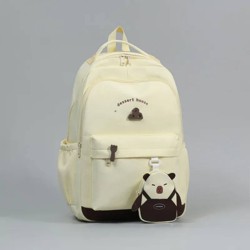 sacs à dos coréens pour adolescentes, look tendance, couleur unie, sacs de voyage grande capacité, sacs d'école