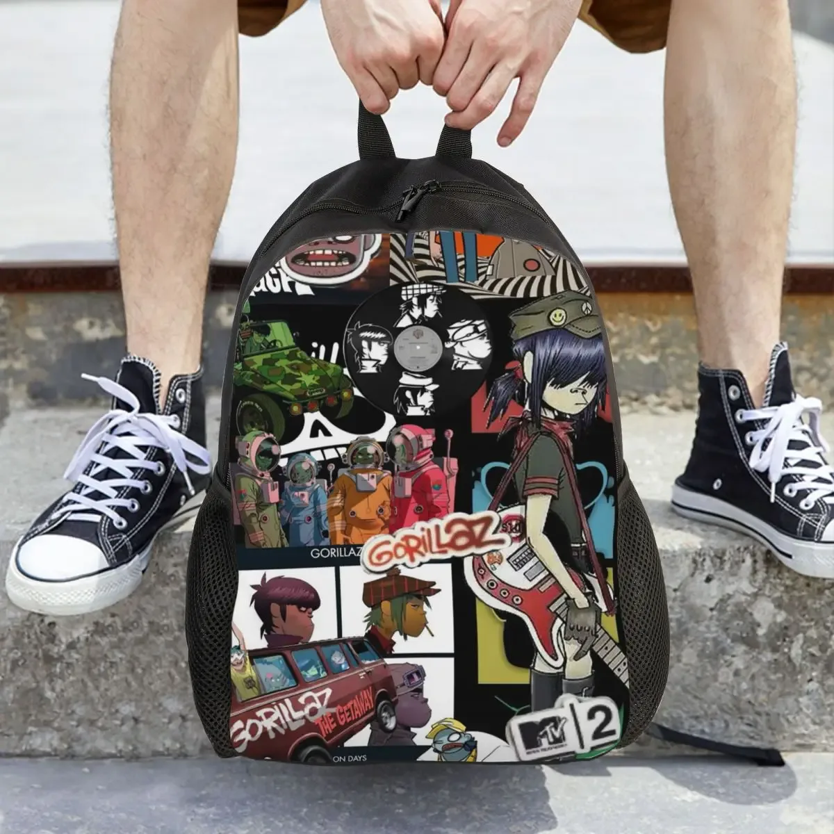 sac à dos de groupe musical gorillaz, sac à livres pour étudiants garçons et filles, sac d'école, sacs à bandoulière pour ordinateur