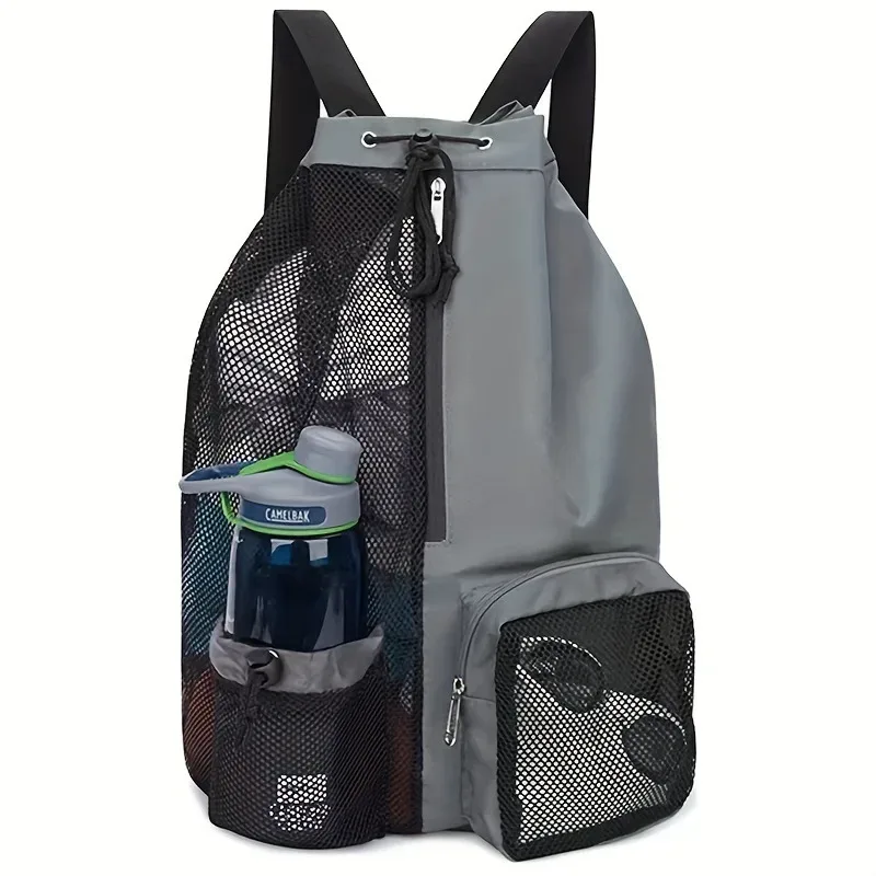 sac à dos en maille avec cordon de serrage, pratique à transporter, pour la plage, la plongée, le sport, la gym