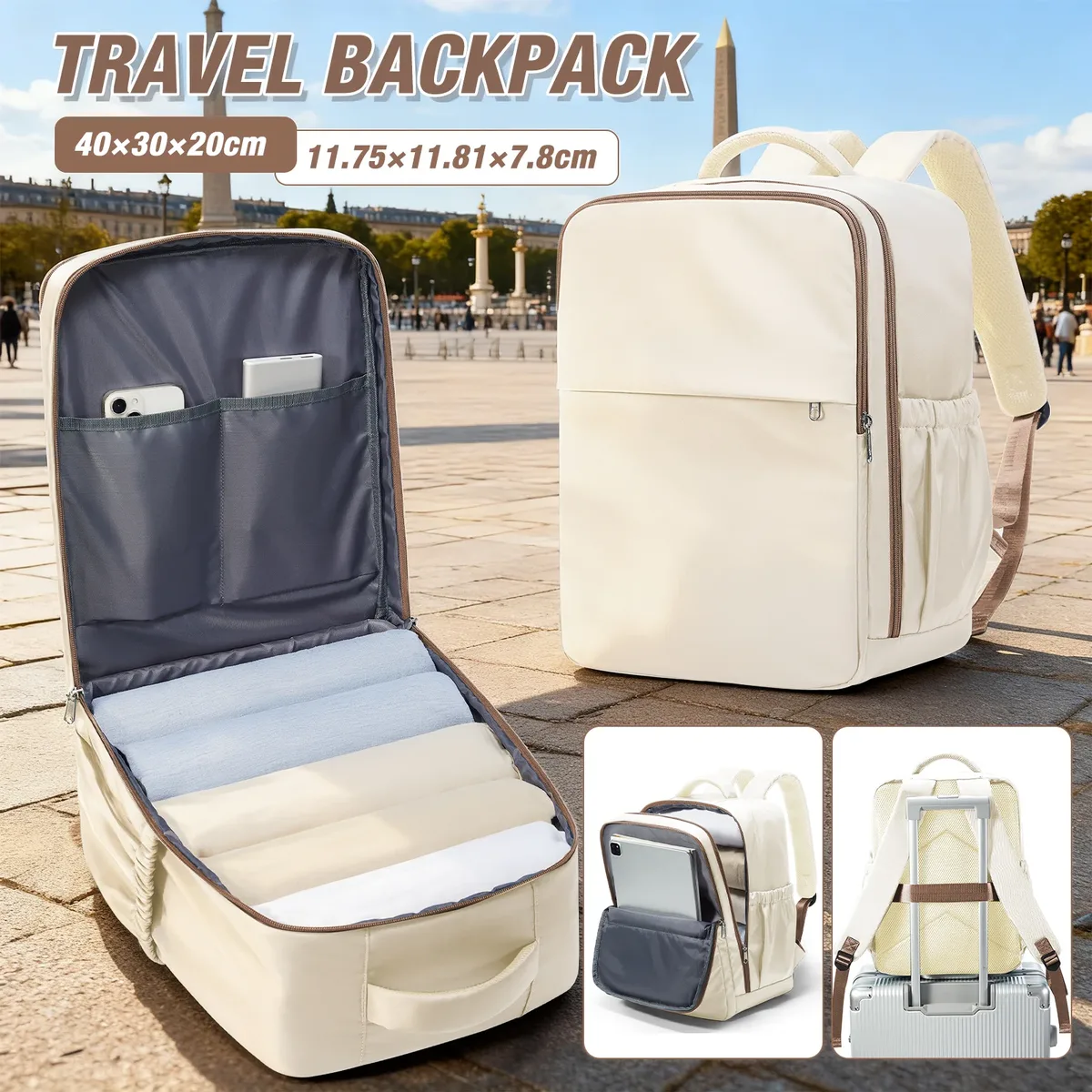 sac à dos de voyage pour avion de cabine 40x30x20, sac à dos de cabine pour bagages à main wizzair 40x30x20, sacs à main pour ordinateur portable 15.6 pouces pour hommes et femmes