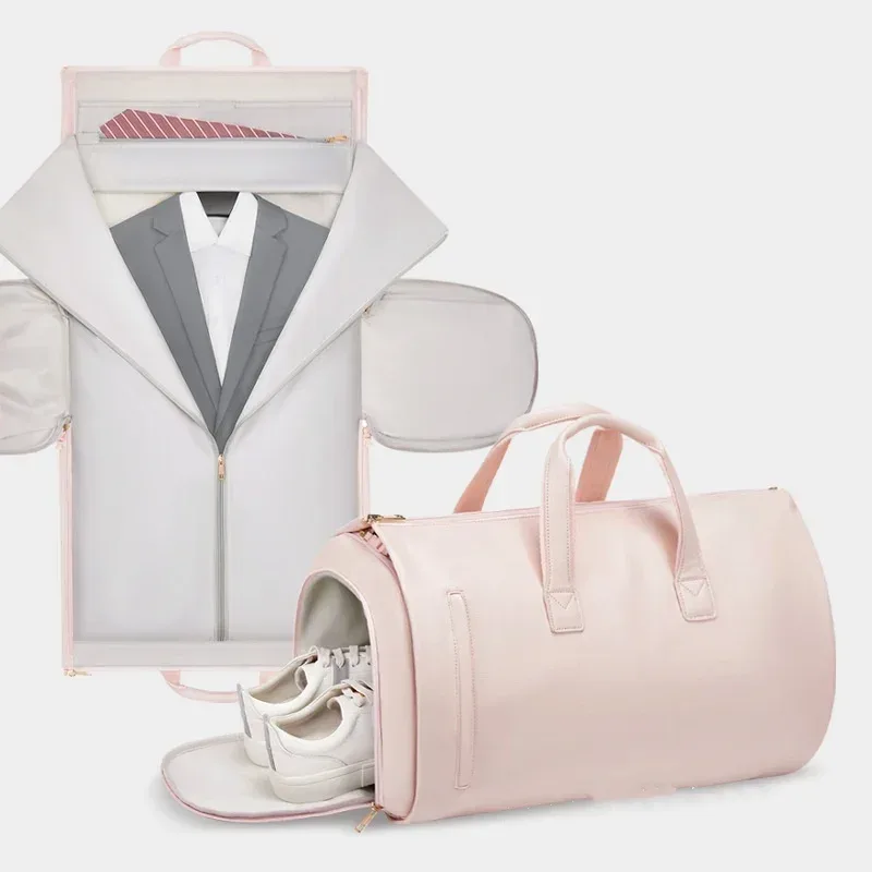 sac de voyage pliable pour femmes, sac à vêtements pratique, grand sac polochon en cuir pu, sac de voyage d'affaires pour femmes