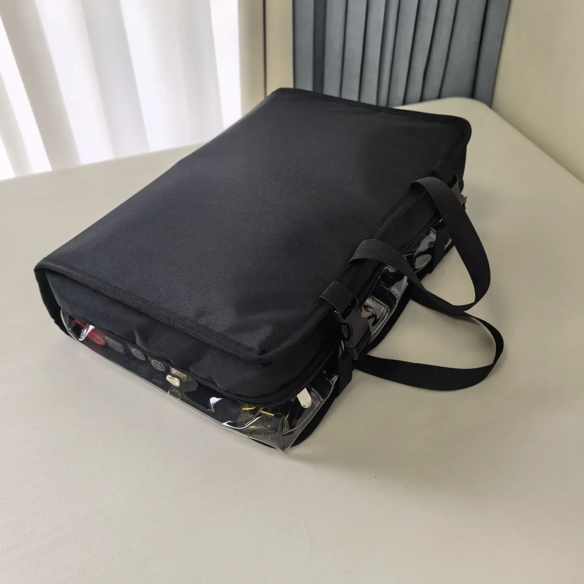 Sac de maquillage professionnel, grande capacité, organiseur de cosmétiques portable avec sangle de transport, étui de maquillage pour mariage et mariée