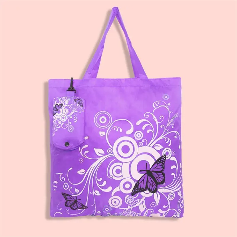 fourre-tout pliant sac à provisions femmes hommes décontracté eco réutilisable fleur papillon pochette épicerie sacs à bandoulière voyage sac à main sacs de shopping