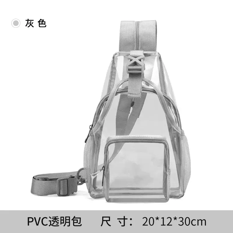 sac à bandoulière transparent, sac à dos de poitrine en pvc imperméable, petit format, approuvé pour les stades, sécurité rapide, pour femmes et hommes, concerts et événements