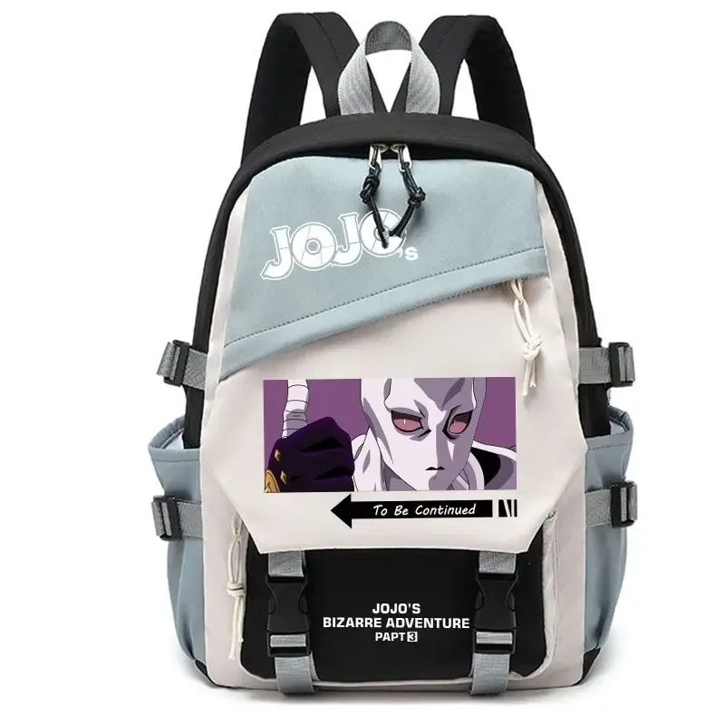 kujō jōtarō anime jojo's bizarre adventure sac à dos étudiant sac d'école toile adolescents sac à dos de voyage en plein air cadeau de mode