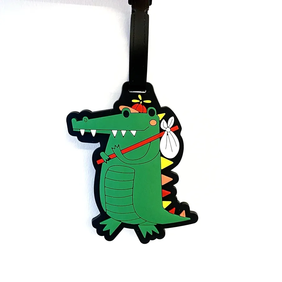 étiquette de bagage dinosaure vert, étiquette de nom de voyage pour valise, sac à dos, station d'aéroport, étiquettes volantes d'embarquement mâle/femelle, 1 pièce/2 pièces
