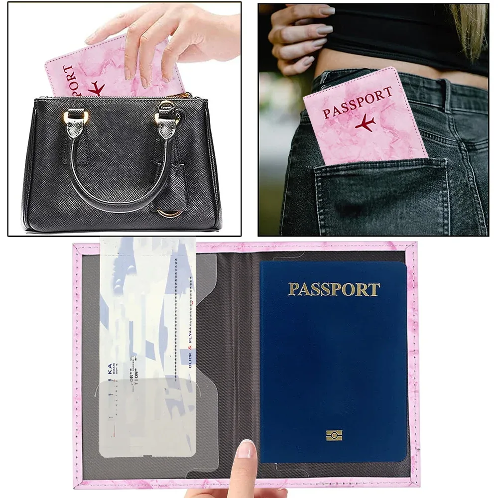 étui de passeport imprimé série rose rouge, porte-passeport, accessoires de voyage, housse de protection pour avion