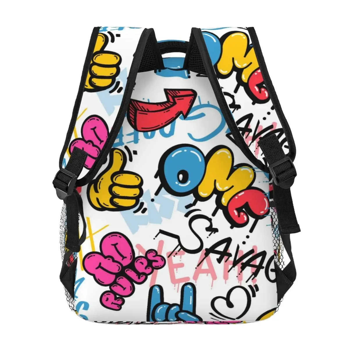 collection de bandes dessinées graffiti pop art imprimé sac à dos de voyage unisexe grande capacité sacs à dos pour ordinateur portable sac à dos d'école pour adolescents
