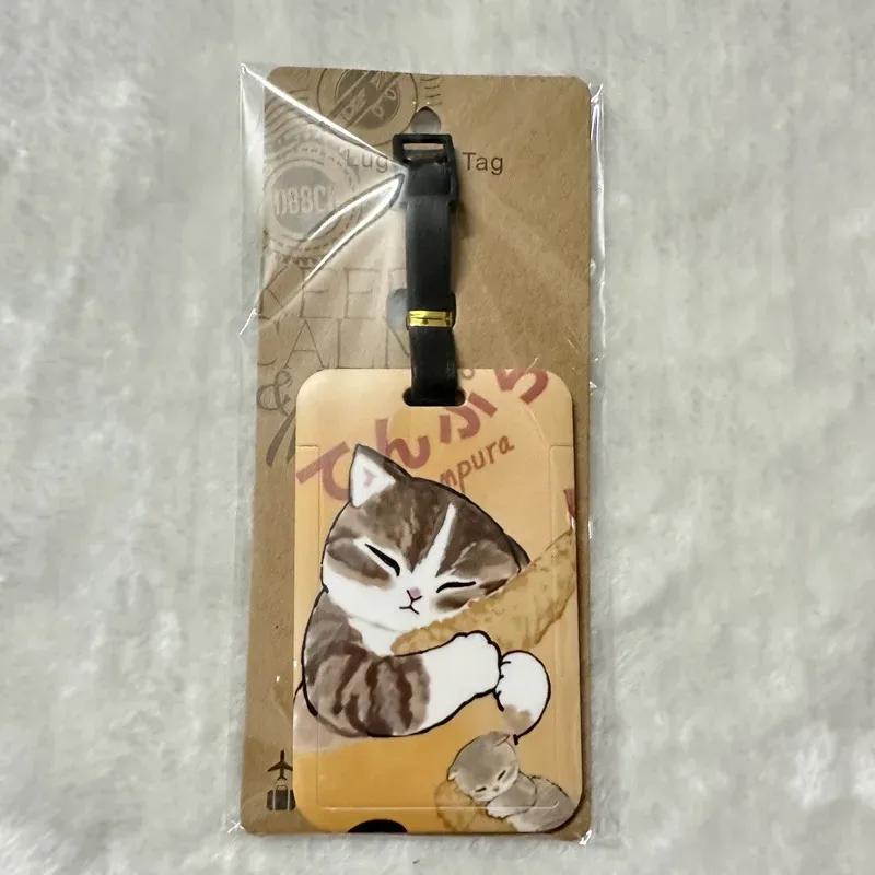 nouvelle étiquette de bagage mignonne en forme de requin et de chat, porte-carte de bus en pvc de dessin animé, housse portable pour valise de voyage, étiquette anti-perte, étiquette d'adresse