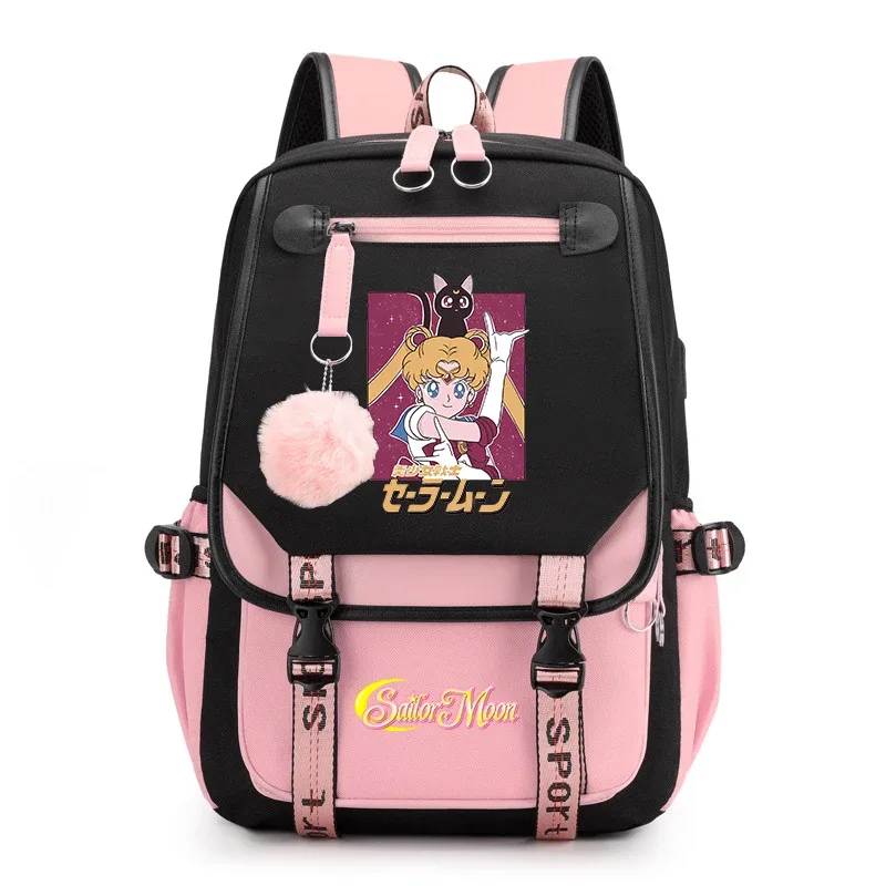 sac à dos décontracté sailor moon pour adolescentes, sac à dos scolaire pour étudiantes