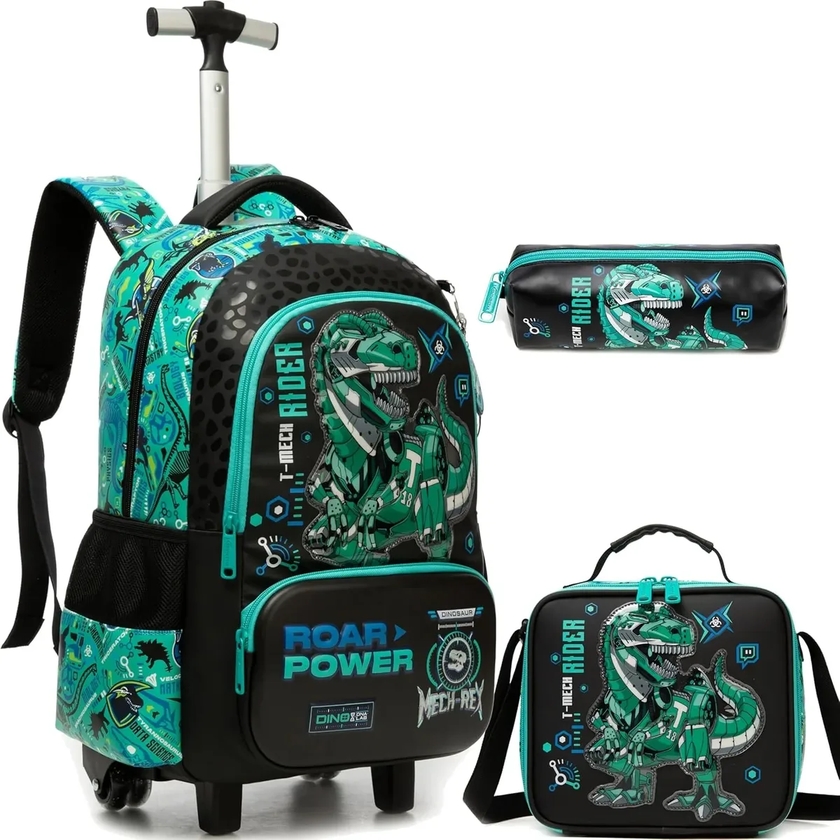 sac à dos roulant pour filles, valise de voyage pour enfants avec roulettes, bagage à main avec animaux mignons pour élèves du primaire, sac à roulettes pour enfants