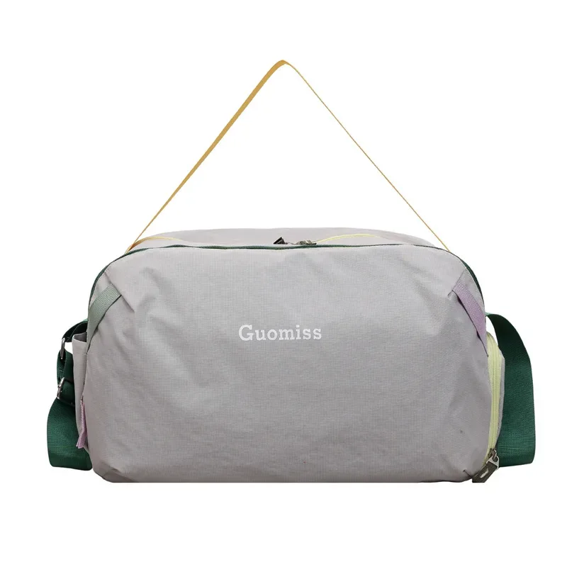 sac de voyage en nylon pour femme, sac à main coloré avec sangle, sac de sport léger pour femme, sac de nuit, sac fourre-tout décontracté pour le week-end