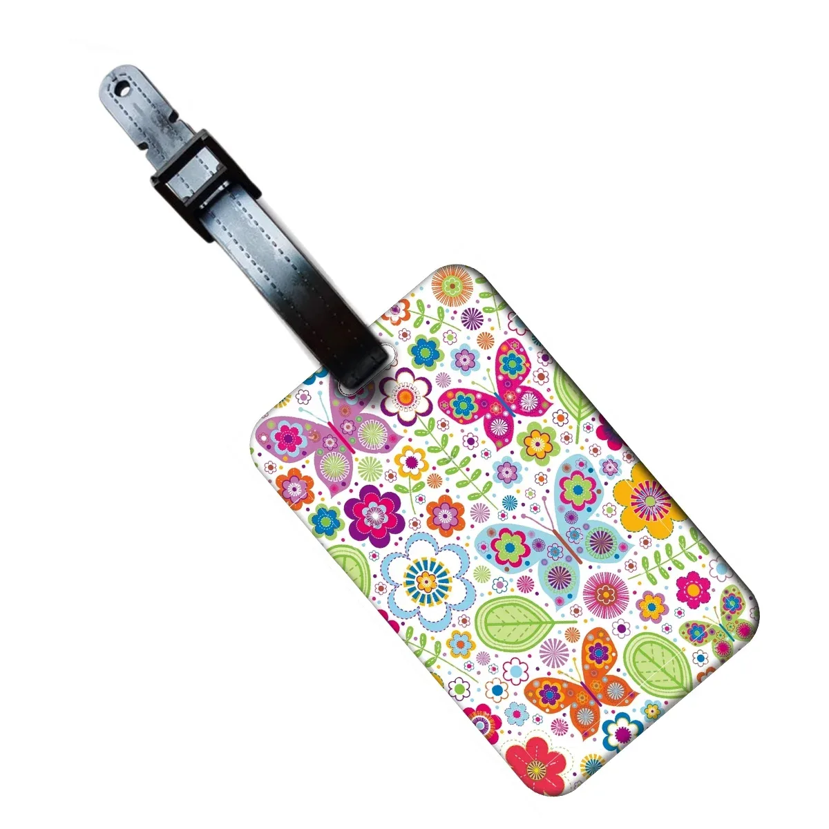étiquette de bagage pour femme avec motifs floraux, porte-carte d'identité anti-perte pour valise et sac à dos, accessoire de mode pour bagages, cadeau