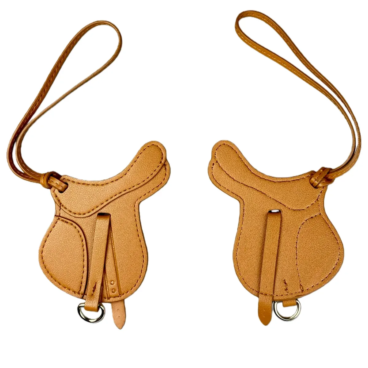 élégance équestre : charme de sacoche de selle artisanale - pièce maîtresse en cuir pu épais de qualité supérieure, taille paume