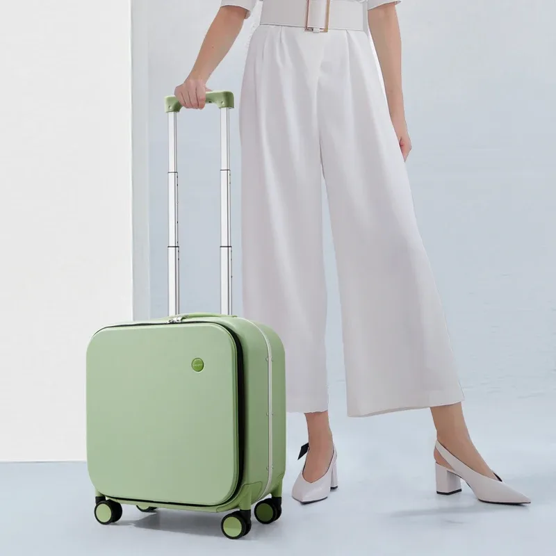mixi nouveau design brevet valise à main femmes 18 pouces bagage roulant hommes polycarbonate cadre en aluminium élégant noble