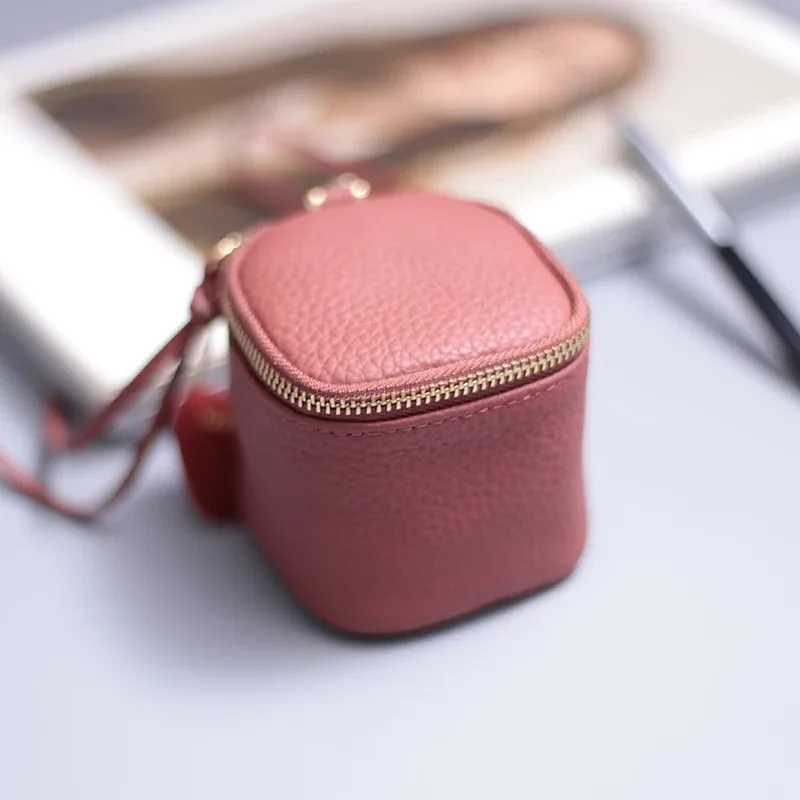 sac à cosmétiques en cuir véritable pour femmes, trousse à cosmétiques à la mode, pochette de maquillage, mini trousse de toilette, pochette à cosmétiques