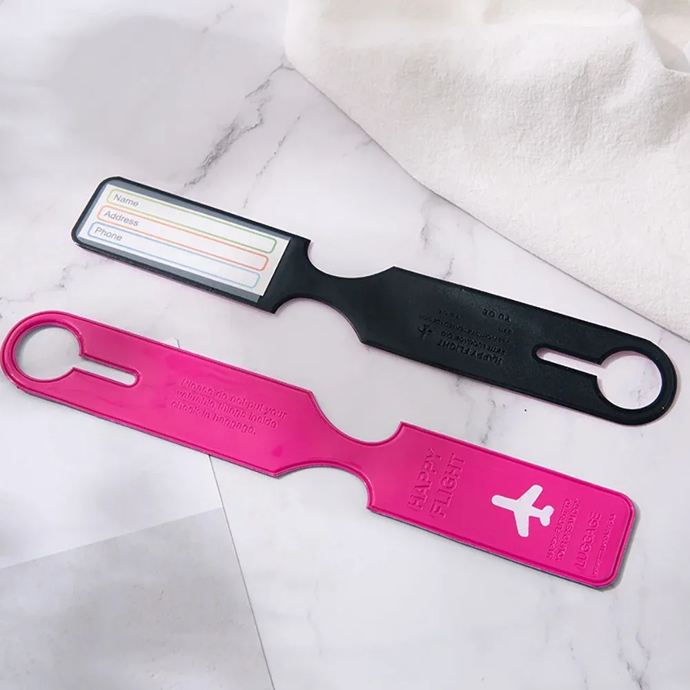 étiquettes de bagage d'identification anti-perte de couleurs mélangées, accessoires de voyage, étiquette de bagage d'avion durable, étiquette de bagage de voyage 6 pièces