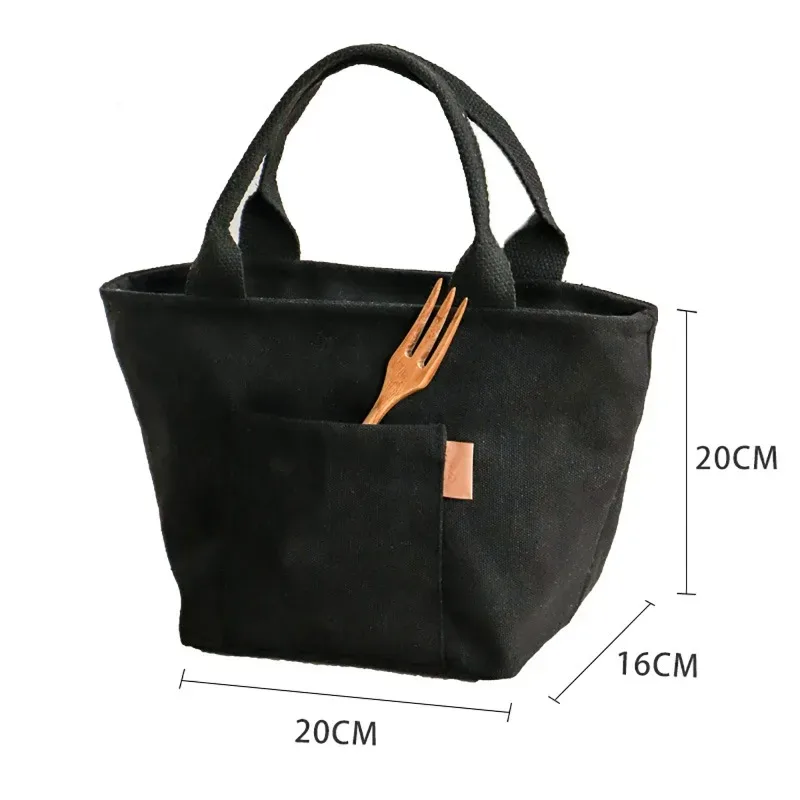 sac de rangement alimentaire en toile noir et blanc avec fermeture éclair, isolé en feuille d'aluminium, matériau facile à nettoyer, sac à lunch isotherme