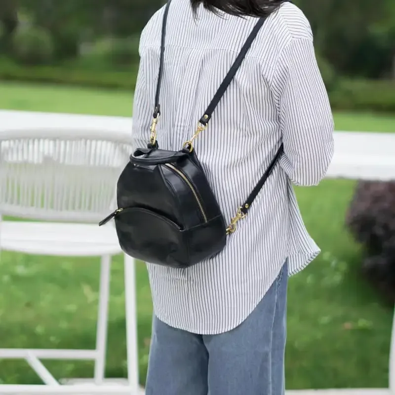 mode luxe tanné végétal peau de vache femmes mignon petit sac à dos week-end fête voyage à la main en cuir véritable cartables
