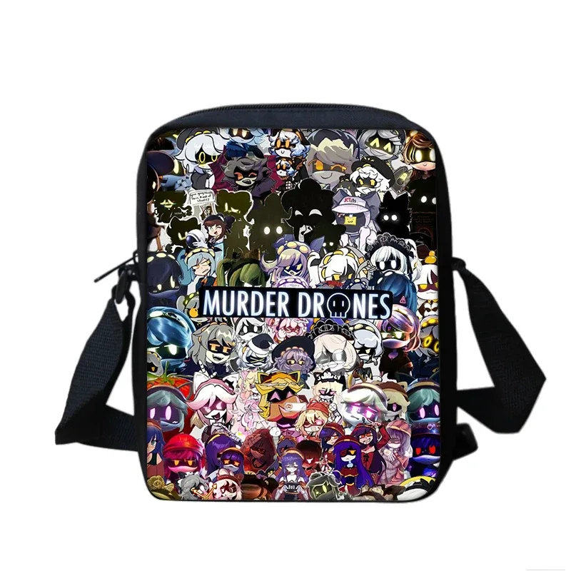 murder drones garçons et filles dessin animé imprimé sac à bandoulière enfants fourre-tout décontracté sac de téléphone hommes et femmes sac à provisions meilleur cadeau d'anniversaire