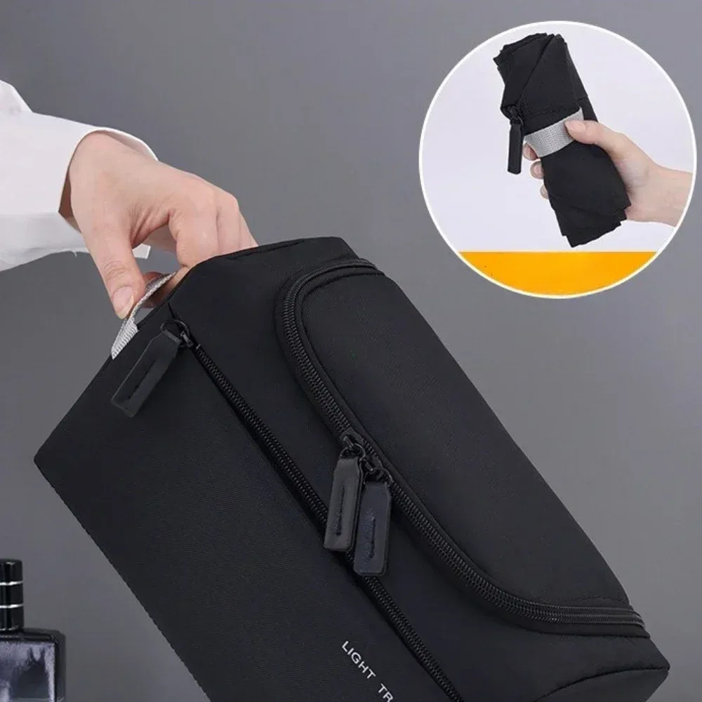 trousse de toilette de voyage 3 en 1 pour hommes, organisateur de toilette oxford, kit dopp, trousse de rasage résistante à l'eau, trousse à cosmétiques, organisateur de maquillage