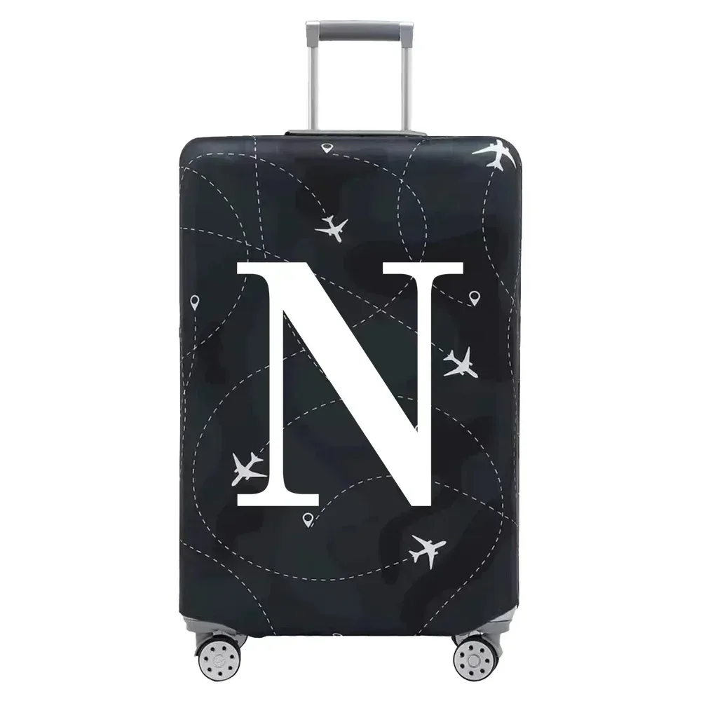 housse de protection pour bagages en tissu extensible, housse anti-poussière, anti-rayures, adaptée aux valises de 18 à 32 pouces, accessoires de voyage avec lettres blanches