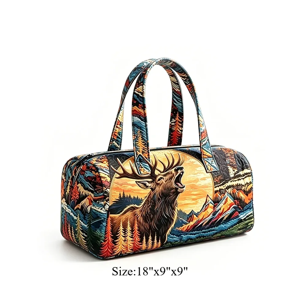 sac de voyage matelassé à imprimé floral vache, sac de week-end léger, bagage à main pour la gym, les sports et les escapades