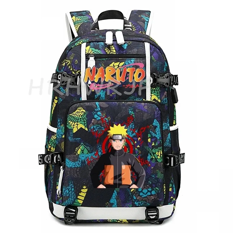 sac à dos uzumaki naruto uchiha sasuke, sac à dos d'école orthopédique camouflage, sac à dos imperméable pour lycée, mochila infantil