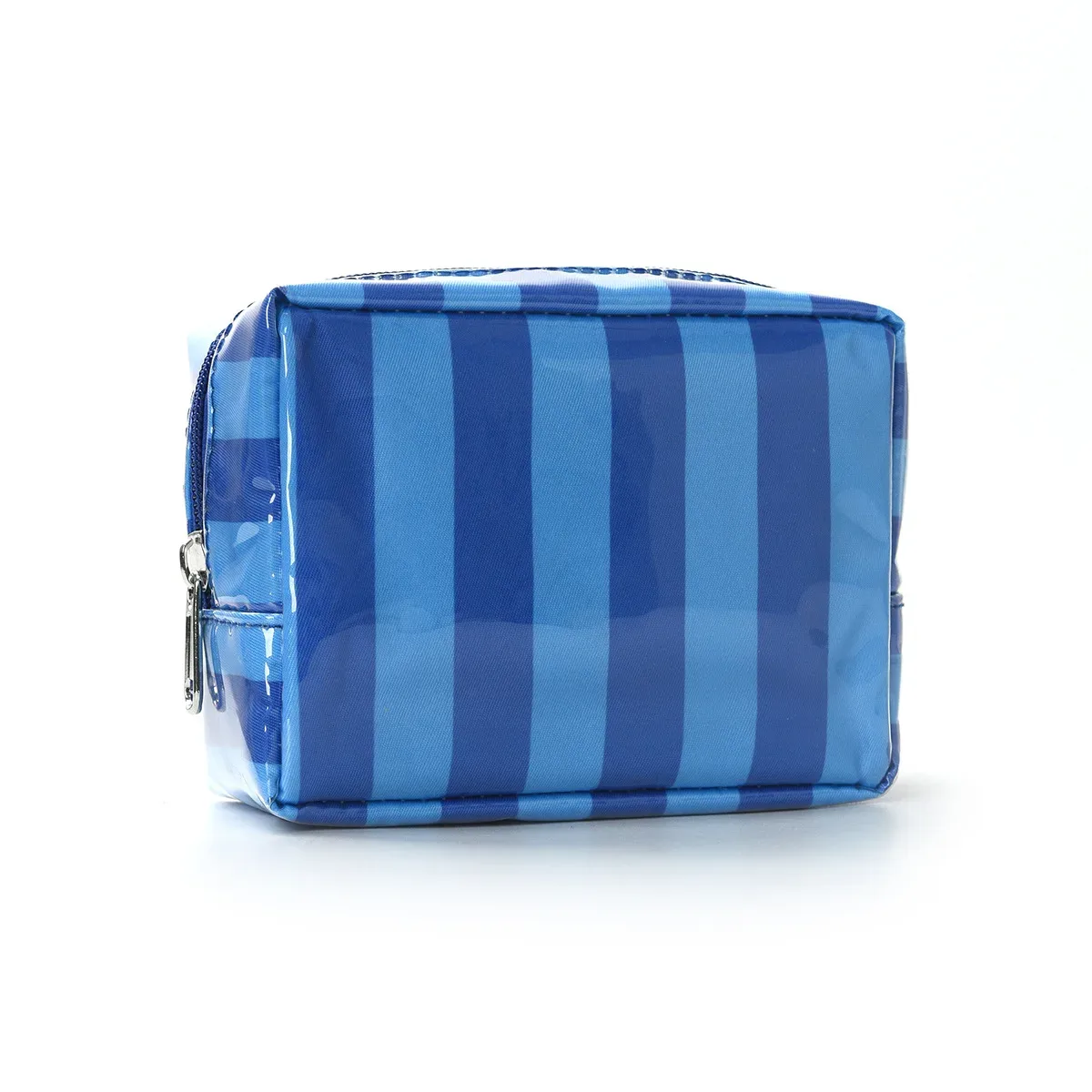 sac à cosmétiques rayé japonais et coréen avec fermeture éclair, trousse de toilette étanche pour voyage, petite trousse de maquillage mignonne
