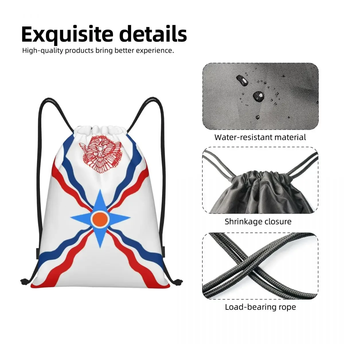 sac à dos personnalisé assyrian suryoyo feel proximité wstring pour hommes et femmes, sac de sport pliable, sac de sport, sac à provisions syriac aram