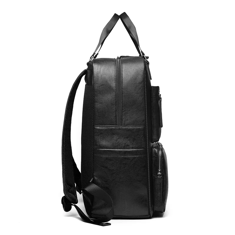 sacs à dos imperméables en cuir pour hommes, sacs d'ordinateur de bonne qualité, sacs à main de grande capacité pour hommes, sacs à bandoulière de couleur unie