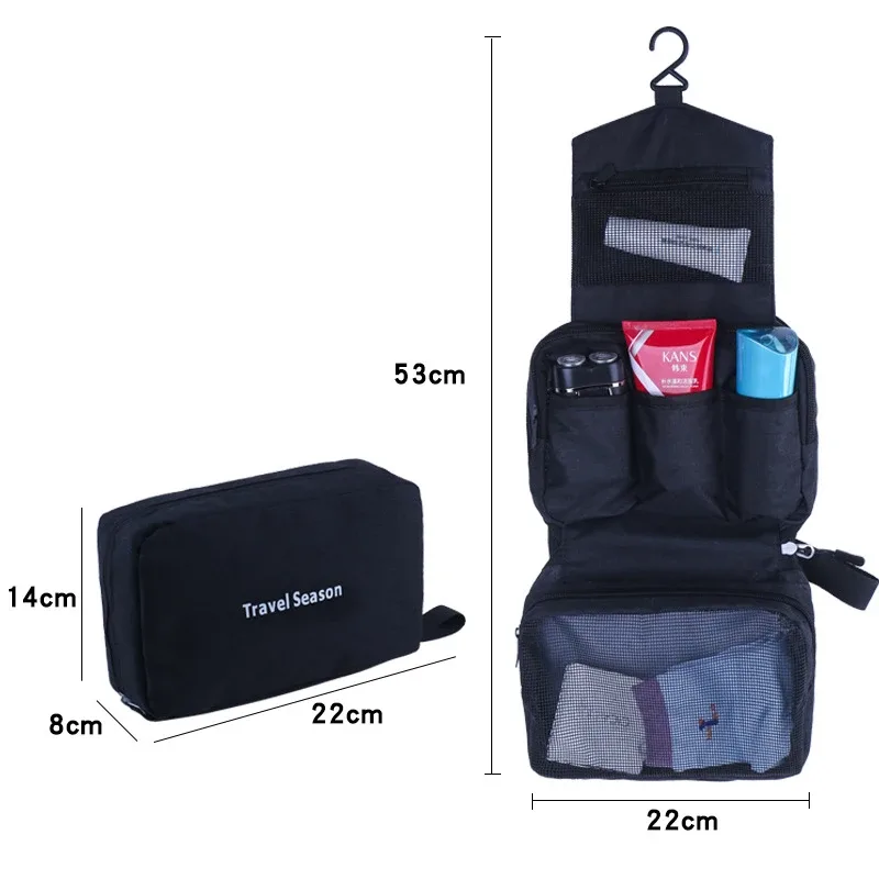 trousse de toilette de voyage suspendue pour hommes et femmes, imperméable, maquillage, cosmétique, esthéticienne, sac pliable, organisateur de salle de bain et de douche