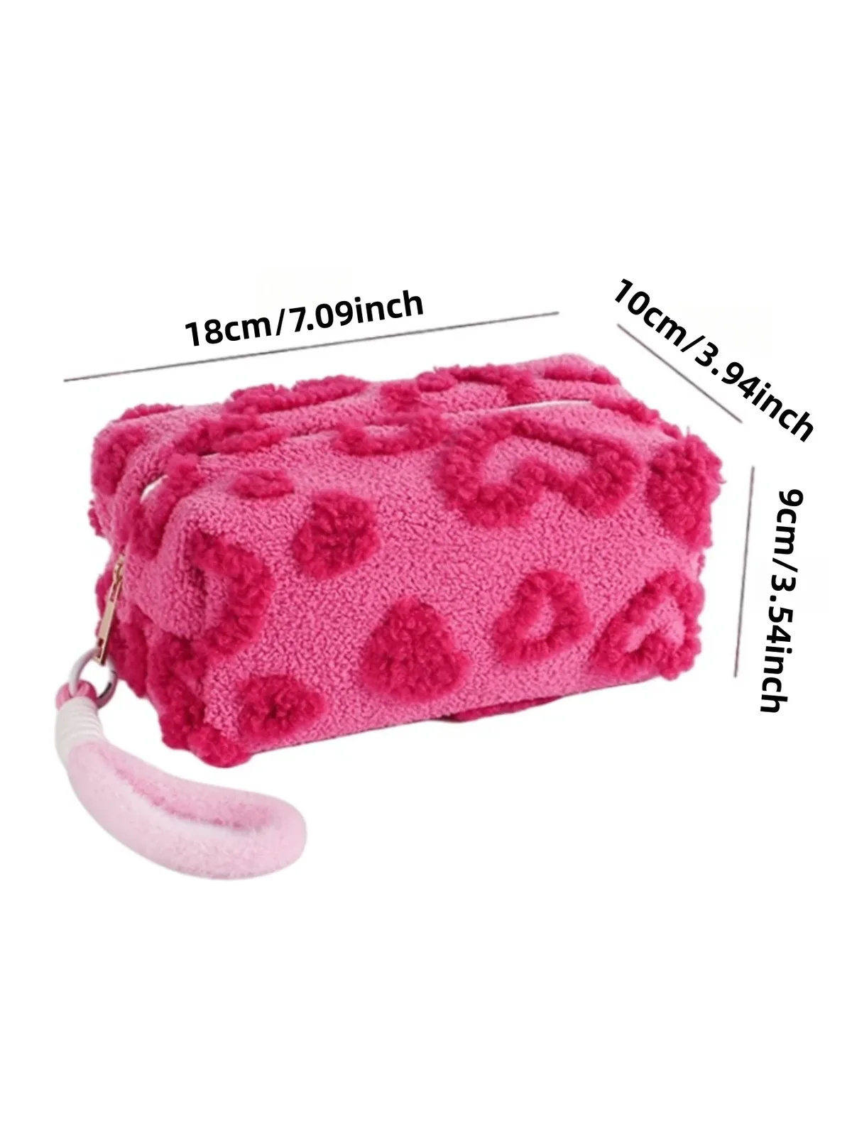sac de rangement en peluche en forme de cœur, sac de papeterie de grande capacité pour étudiants, sac de rangement portable pour matériel de journalisation, sac de rangement pour cosmétiques en peluche mignon de grande capacité pour filles