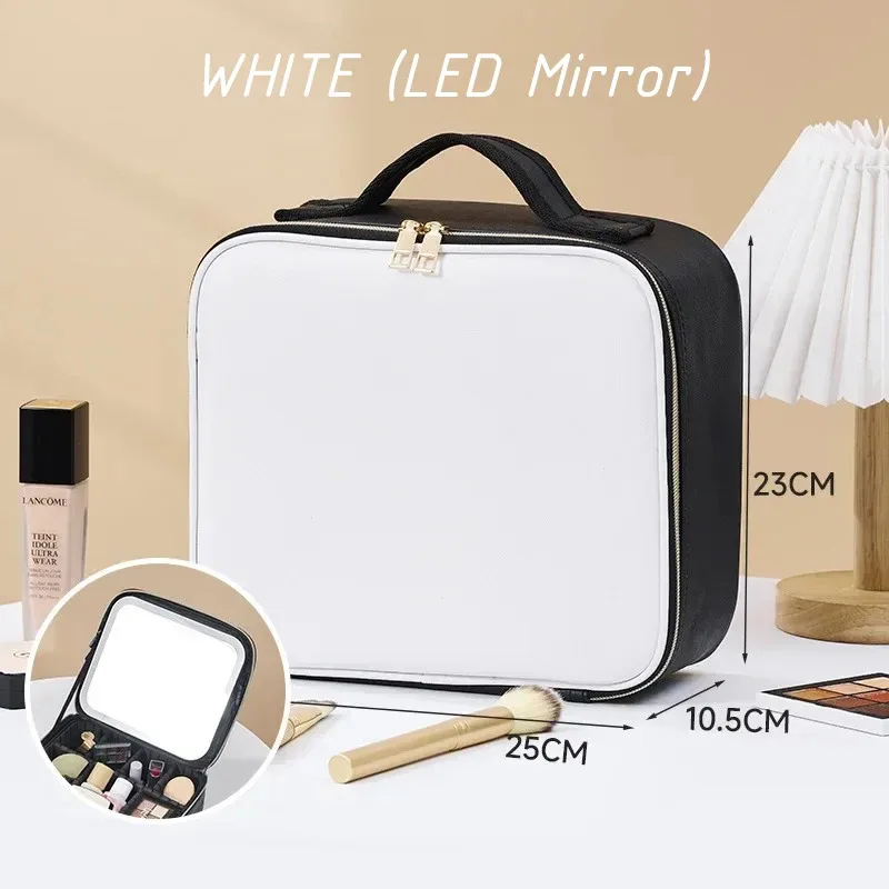 sac à cosmétiques étanche pour femmes, sac de maquillage, valise, boîte de rangement de voyage pour manucure, sac de rangement portable avec séparateurs réglables