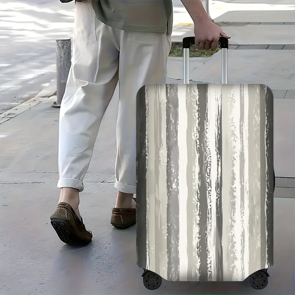 1 housse de bagage à imprimé rayures verticales abstraites. convient aux valises de 18 à 32 pouces ; protège efficacement vos bagages