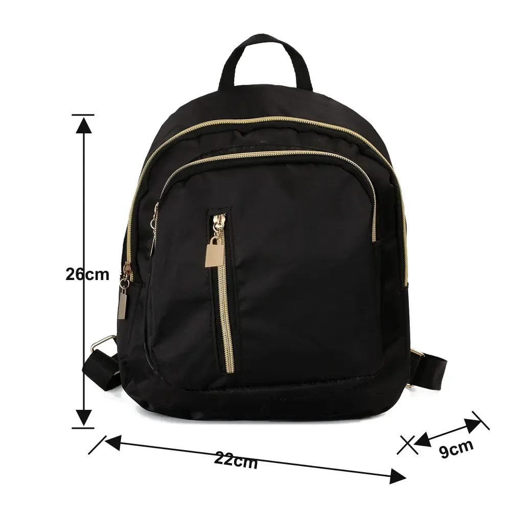 sac à dos multifonctionnel en nylon pour femme, mini sac à dos de voyage mignon, sac à bandoulière pour homme, sac à main noir tendance